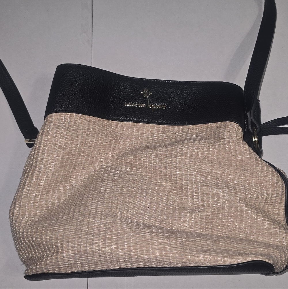 Nanette Lepore Black and Tan Shoulder Bag